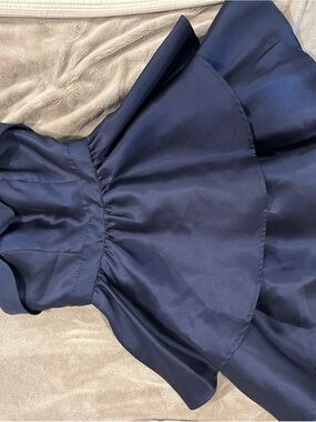 B Darlin Navy Blue Girls' Party Dress with Ruffled Tiered Skirt